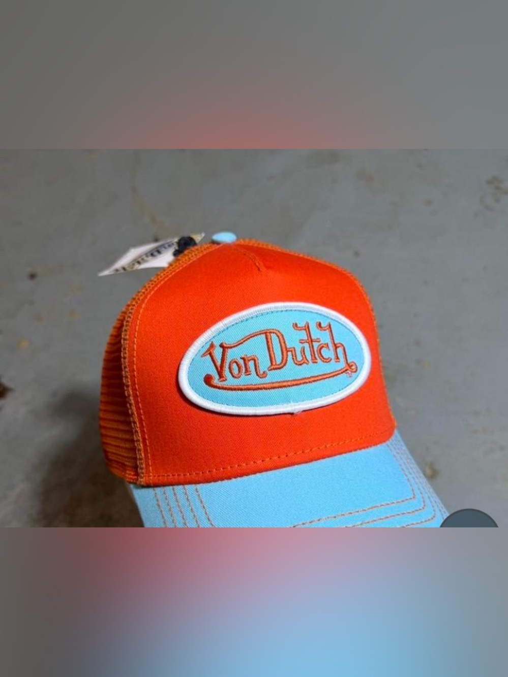 Von Dutch Orange Mesh Trucker Hat